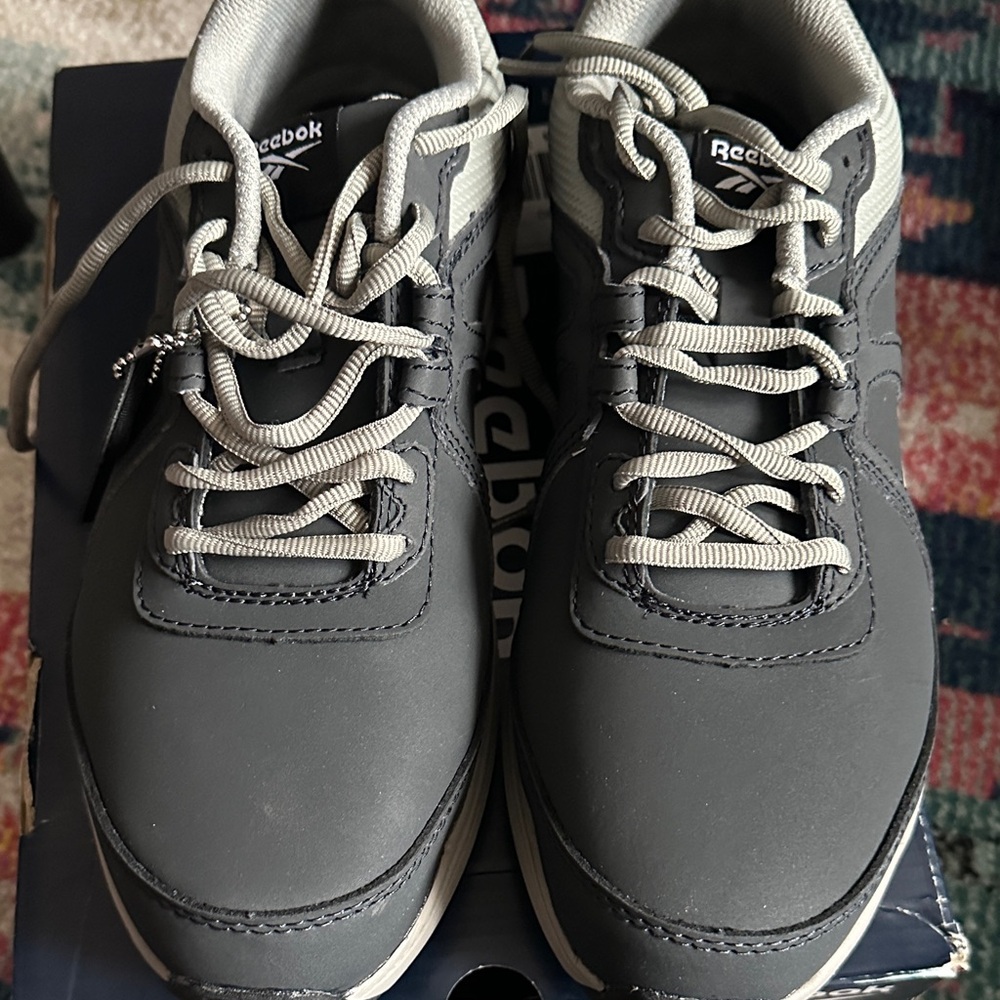 Reebok Men’s Steel Toe Gray Low-Top Lace-Up Sneakers